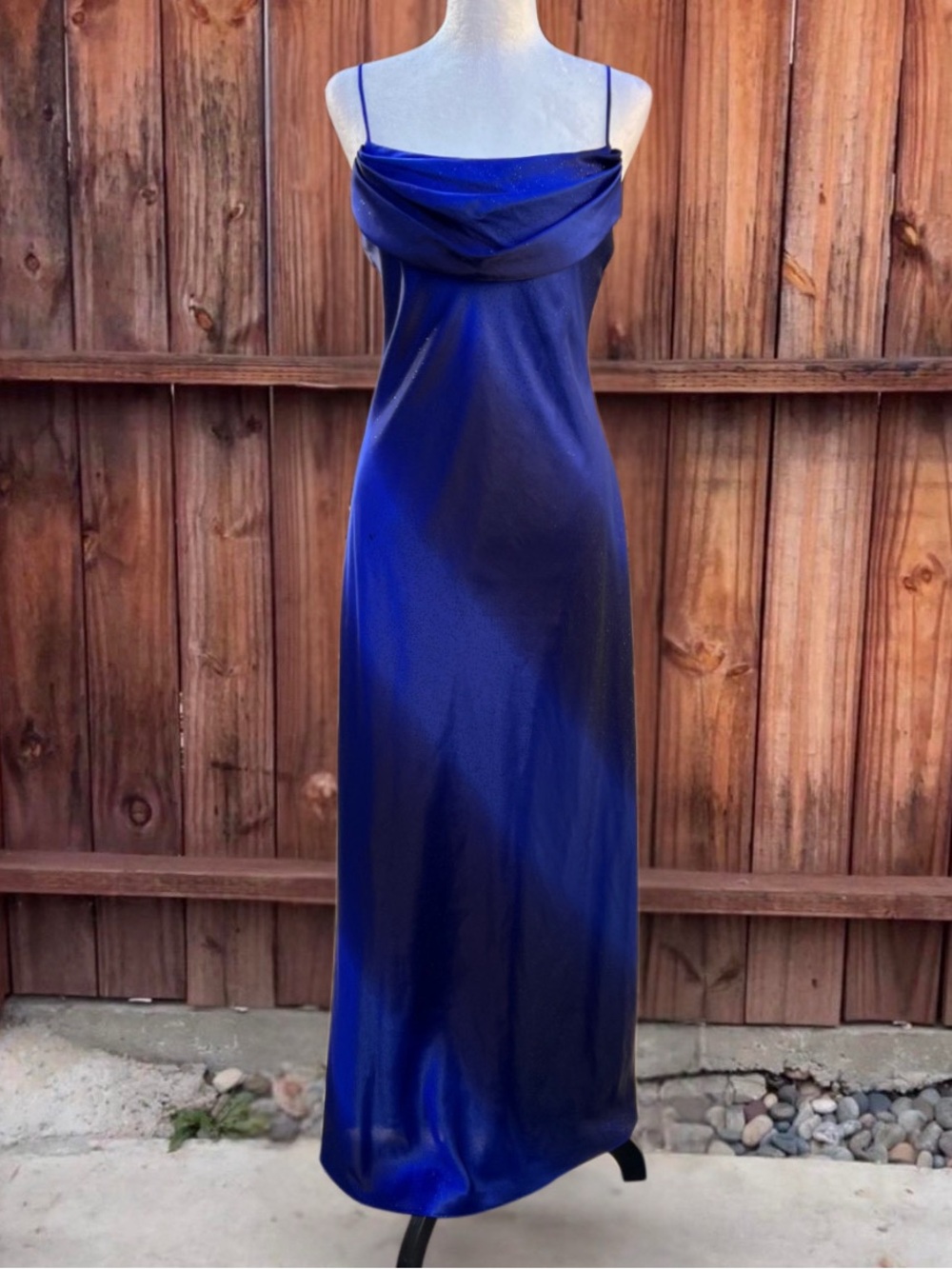 Jump Royal Blue Satin Cowl Neck Maxi Dress